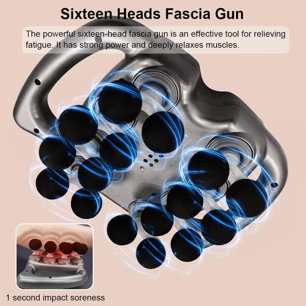 16 - Head Cordless Massage Gun - Deep Tissue Percussion Therapy for Back/Leg Muscle Relief with 9 Adjustable Speeds (Home & Gym Use) - Friendly Smart Shopping