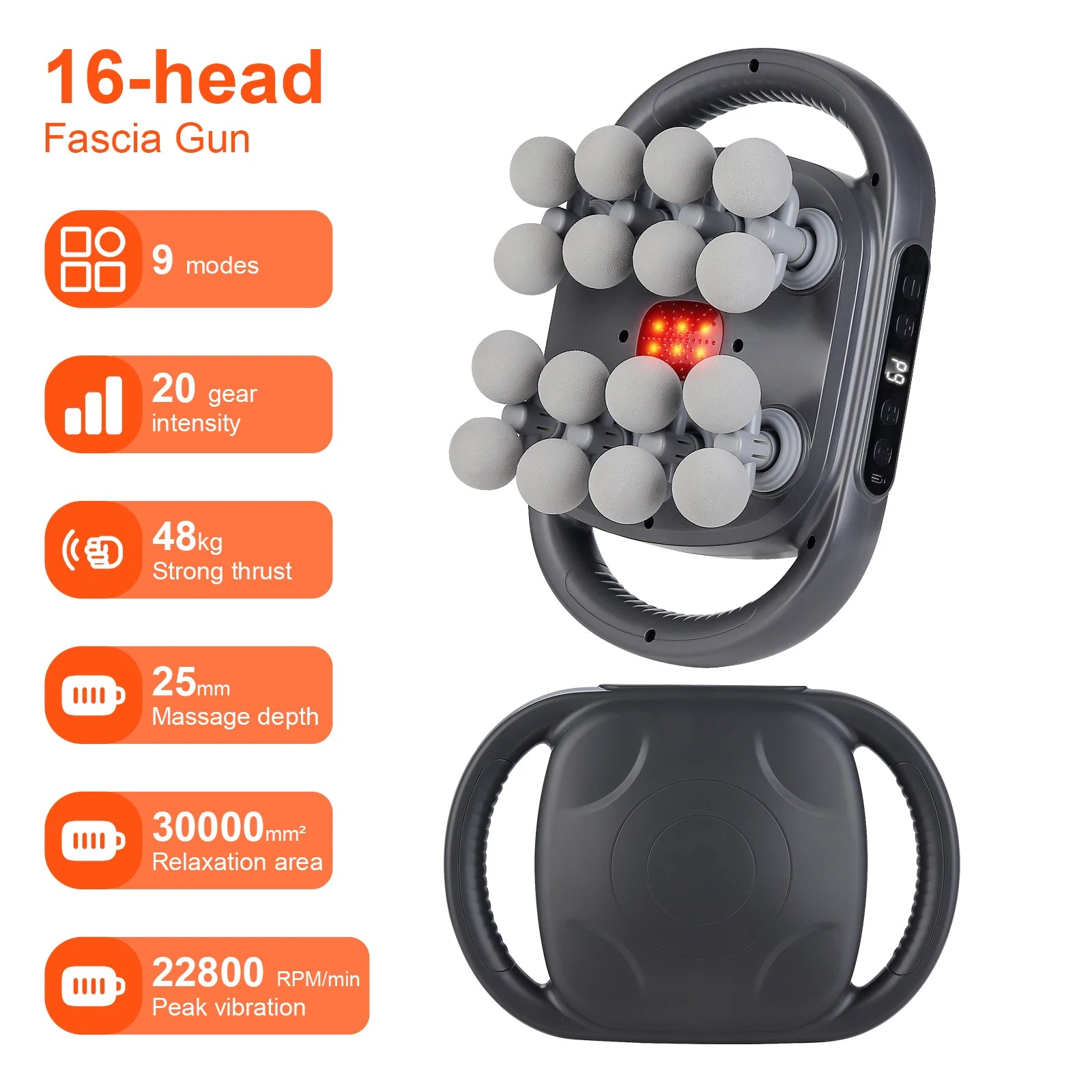16 - Head Fascia Gun High - Frequency Vibration Body Massage Gun Waist and Back Massager Neck Shoulder Massager Muscle masajeador - Friendly Smart Shopping