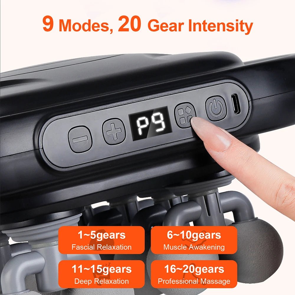 16 - Head Fascia Gun High - Frequency Vibration Body Massage Gun Waist and Back Massager Neck Shoulder Massager Muscle masajeador - Friendly Smart Shopping
