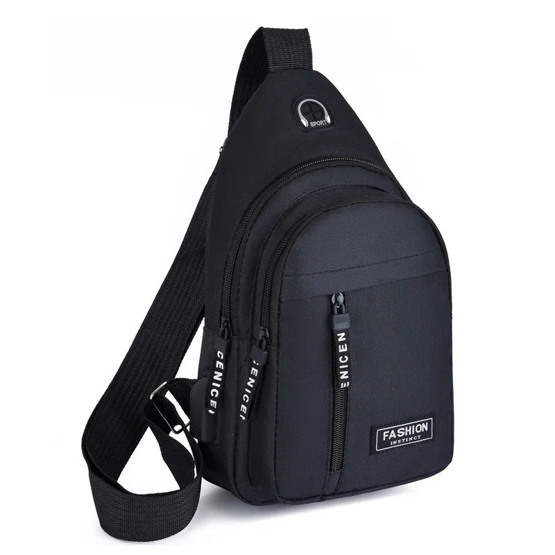 2025 New Multifunctional Chest Bag Men's Fashion Trend Oxford Cloth Shoulder Bag Korean Style Casual Waterproof Messenger Bag - Friendly Smart Shopping