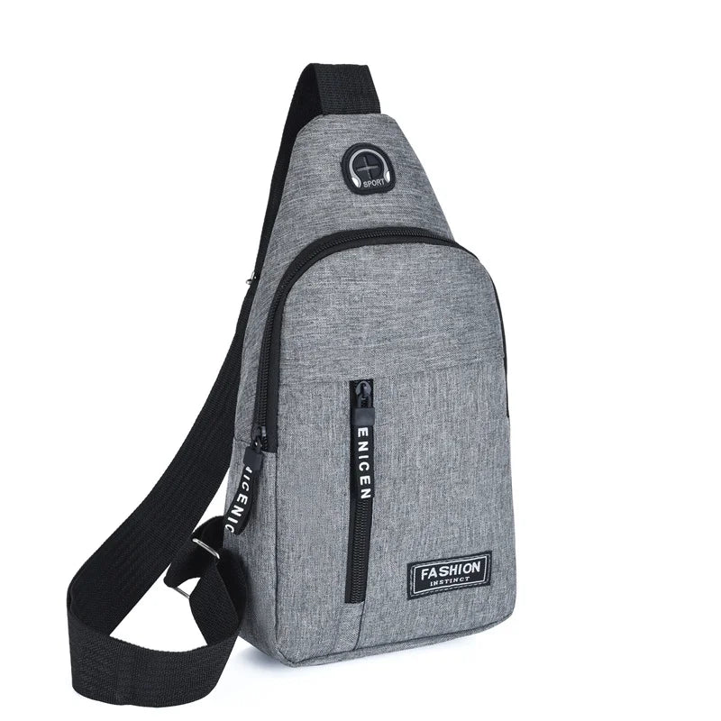 2025 New Multifunctional Chest Bag Men's Fashion Trend Oxford Cloth Shoulder Bag Korean Style Casual Waterproof Messenger Bag - Friendly Smart Shopping