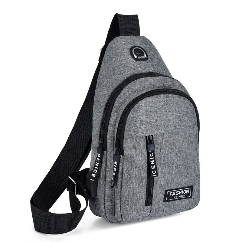 2025 New Multifunctional Chest Bag Men's Fashion Trend Oxford Cloth Shoulder Bag Korean Style Casual Waterproof Messenger Bag - Friendly Smart Shopping