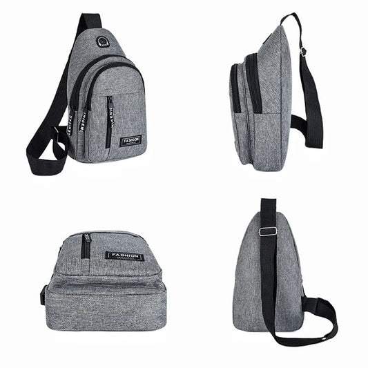 2025 New Multifunctional Chest Bag Men's Fashion Trend Oxford Cloth Shoulder Bag Korean Style Casual Waterproof Messenger Bag - Friendly Smart Shopping