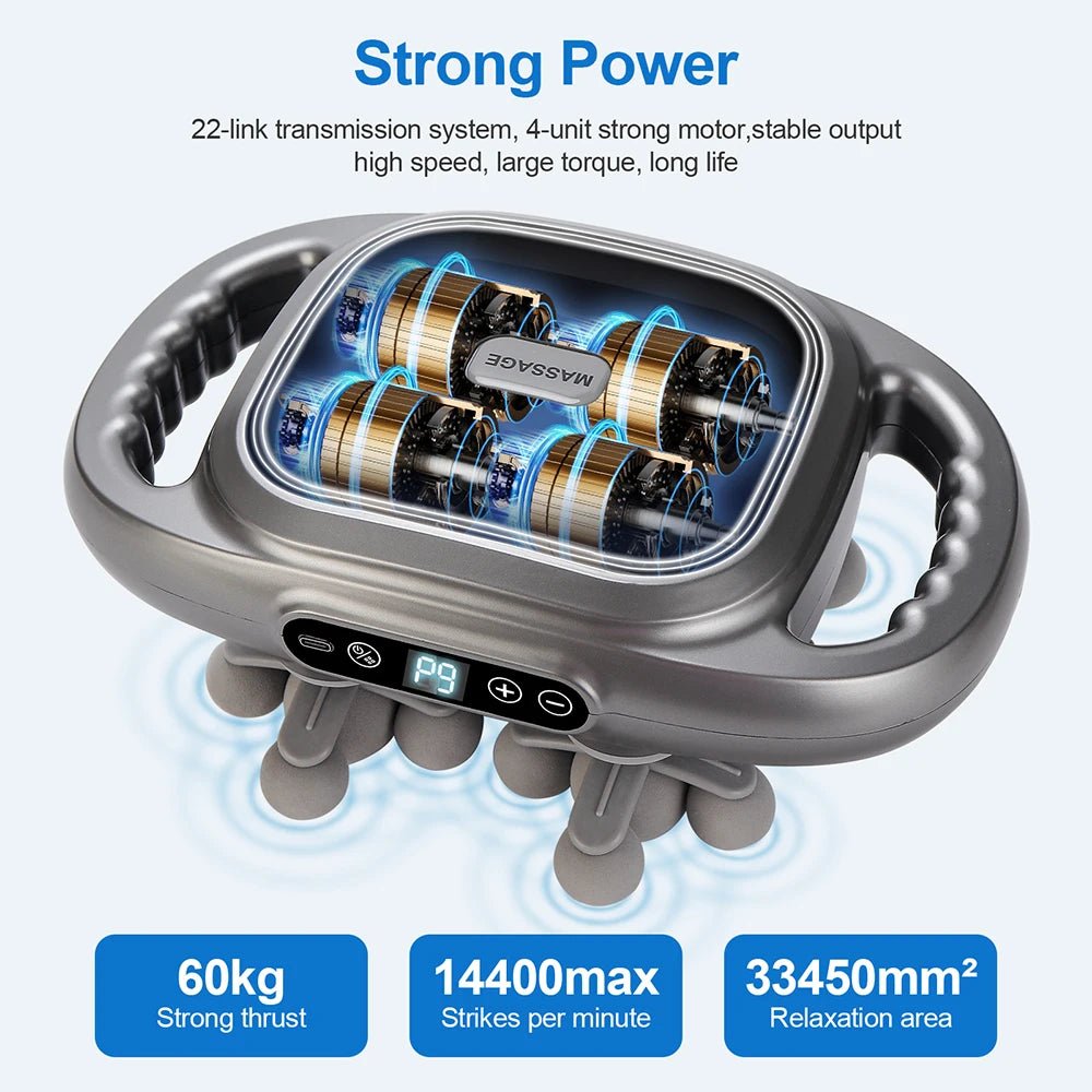 22 - Head Fascia Gun High - Frequency Vibration Body Massage Gun Back and Waist Massager Neck Shoulder Massager Muscle masajeador - Friendly Smart Shopping
