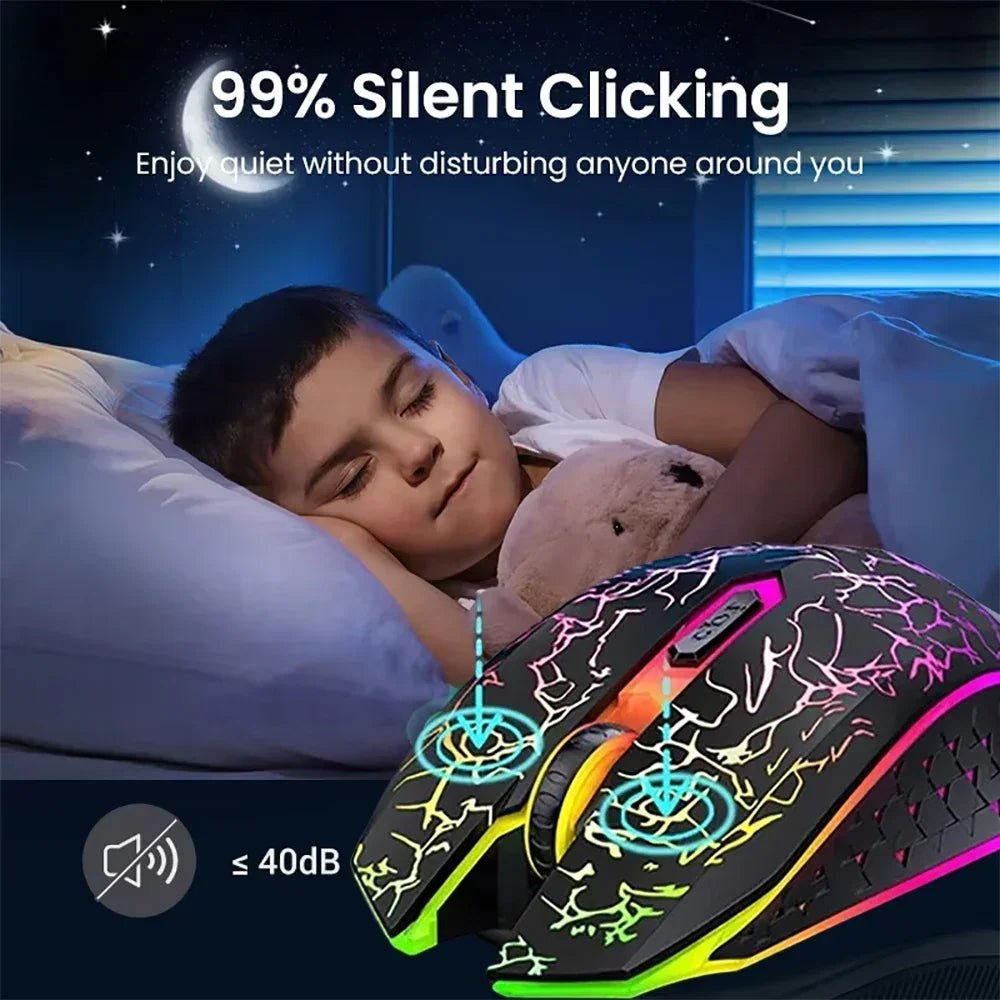 Bluetooth 5.2 Mouse RGB 2.4G Wireless Mouse Dual - Mode Gaming Mouse 6 Buttons Silent Mouse For MacBook Tablet Laptops Computer - Friendly Smart Shopping