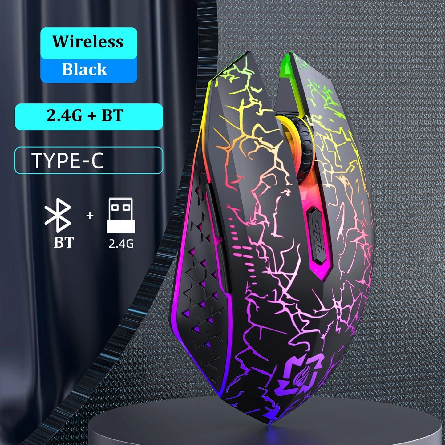 Bluetooth 5.2 Mouse RGB 2.4G Wireless Mouse Dual - Mode Gaming Mouse 6 Buttons Silent Mouse For MacBook Tablet Laptops Computer - Friendly Smart Shopping