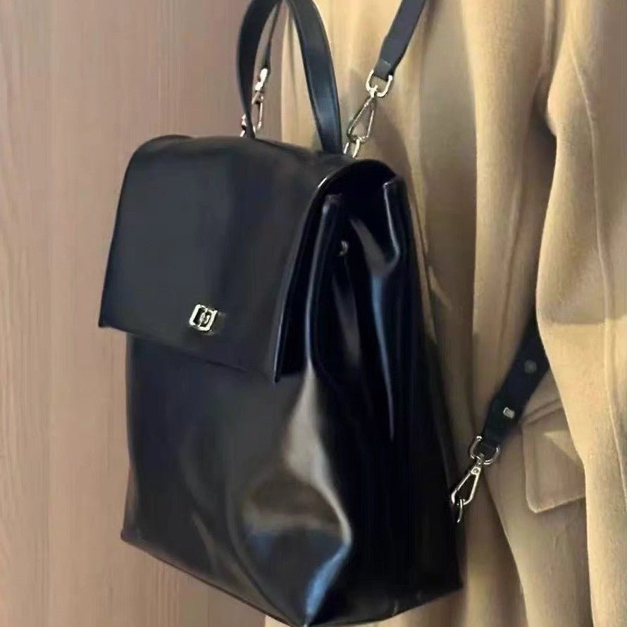 Korean Style Retro High - grade Oil Wax Leather Backpack - Friendly Smart Shopping