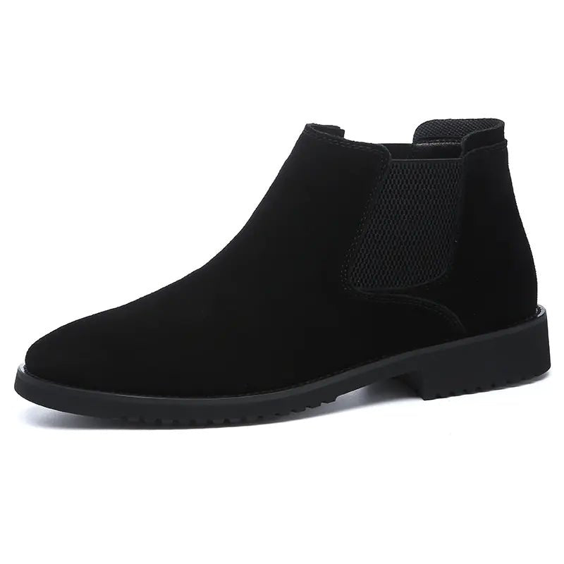 Men's High - Top Leather Chelsea Ankle Boots - Friendly Smart Shopping