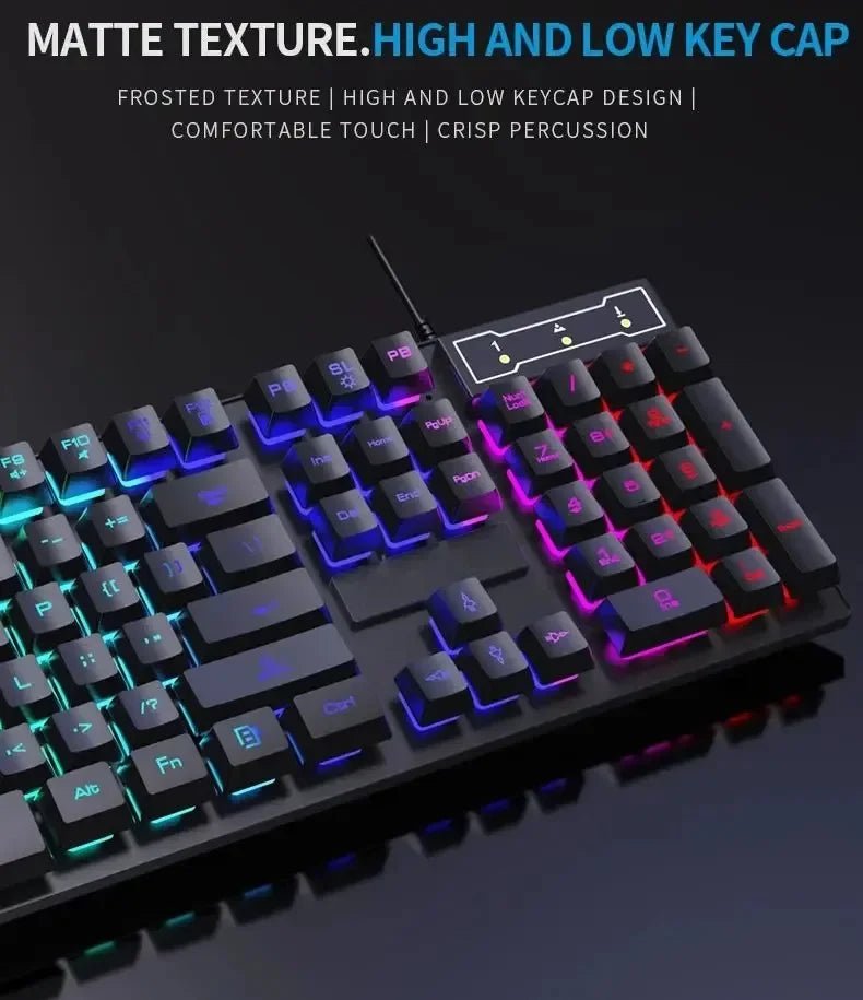 104 key Backlit Mechanical Keyboard Wired Gaming Keyboard waterproof Luminous keyboard And Mouse Set for Gamer PC Laptop Office - Friendly Smart Shopping