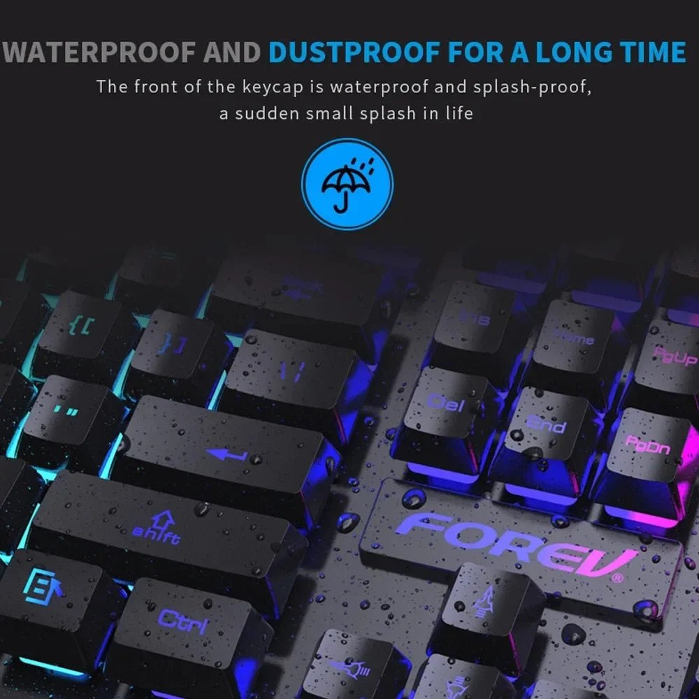 104 key Backlit Mechanical Keyboard Wired Gaming Keyboard waterproof Luminous keyboard And Mouse Set for Gamer PC Laptop Office - Friendly Smart Shopping