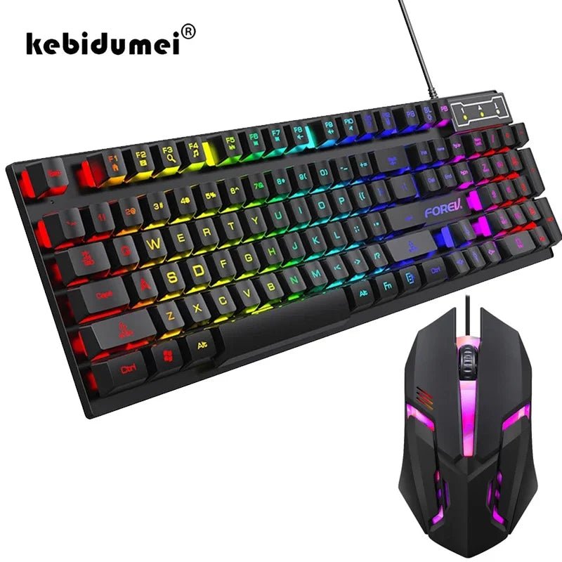 104 key Backlit Mechanical Keyboard Wired Gaming Keyboard waterproof Luminous keyboard And Mouse Set for Gamer PC Laptop Office - Friendly Smart Shopping