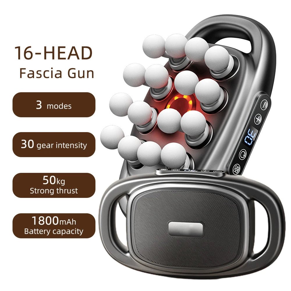 16 - Head Fascia Gun High - Frequency Vibration Body Massage Gun Waist and Back Massager Neck Shoulder Massager Muscle masajeador - Friendly Smart Shopping