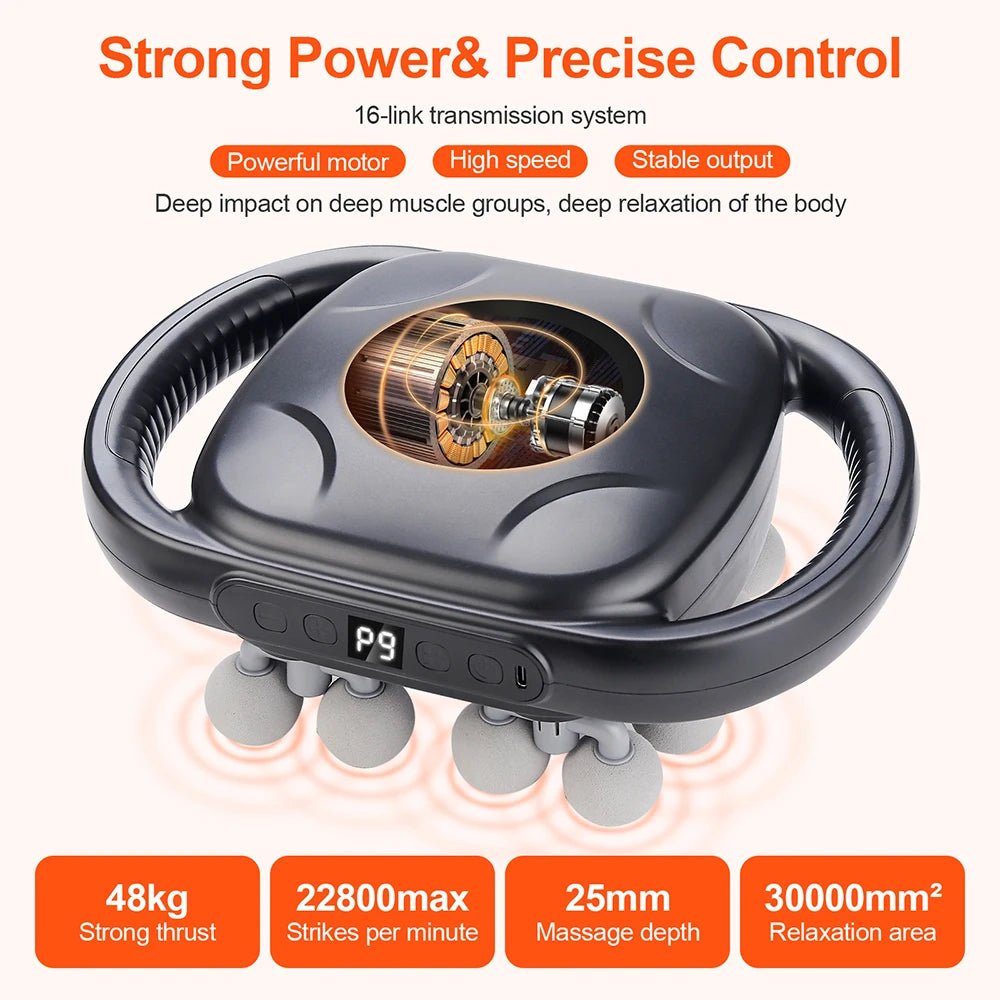 16 - Head Fascia Gun High - Frequency Vibration Body Massage Gun Waist and Back Massager Neck Shoulder Massager Muscle masajeador - Friendly Smart Shopping