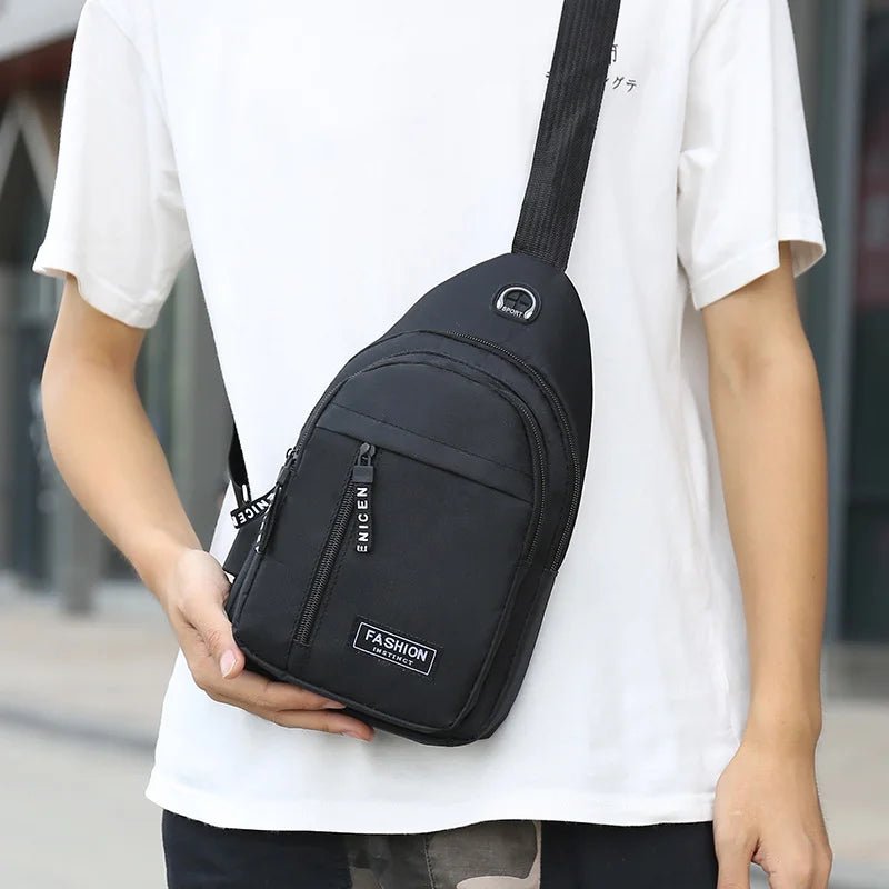 2025 New Multifunctional Chest Bag Men's Fashion Trend Oxford Cloth Shoulder Bag Korean Style Casual Waterproof Messenger Bag - Friendly Smart Shopping