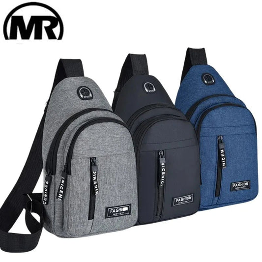 2025 New Multifunctional Chest Bag Men's Fashion Trend Oxford Cloth Shoulder Bag Korean Style Casual Waterproof Messenger Bag - Friendly Smart Shopping