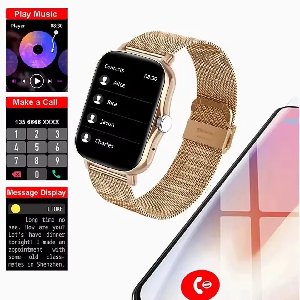 2025 Smart Watch 2.01‘’ Full Touch Amoled BT Call Sport Waterproof Watches Heart Rate Blood Pressure SmartWatch for Men Women - Friendly Smart Shopping