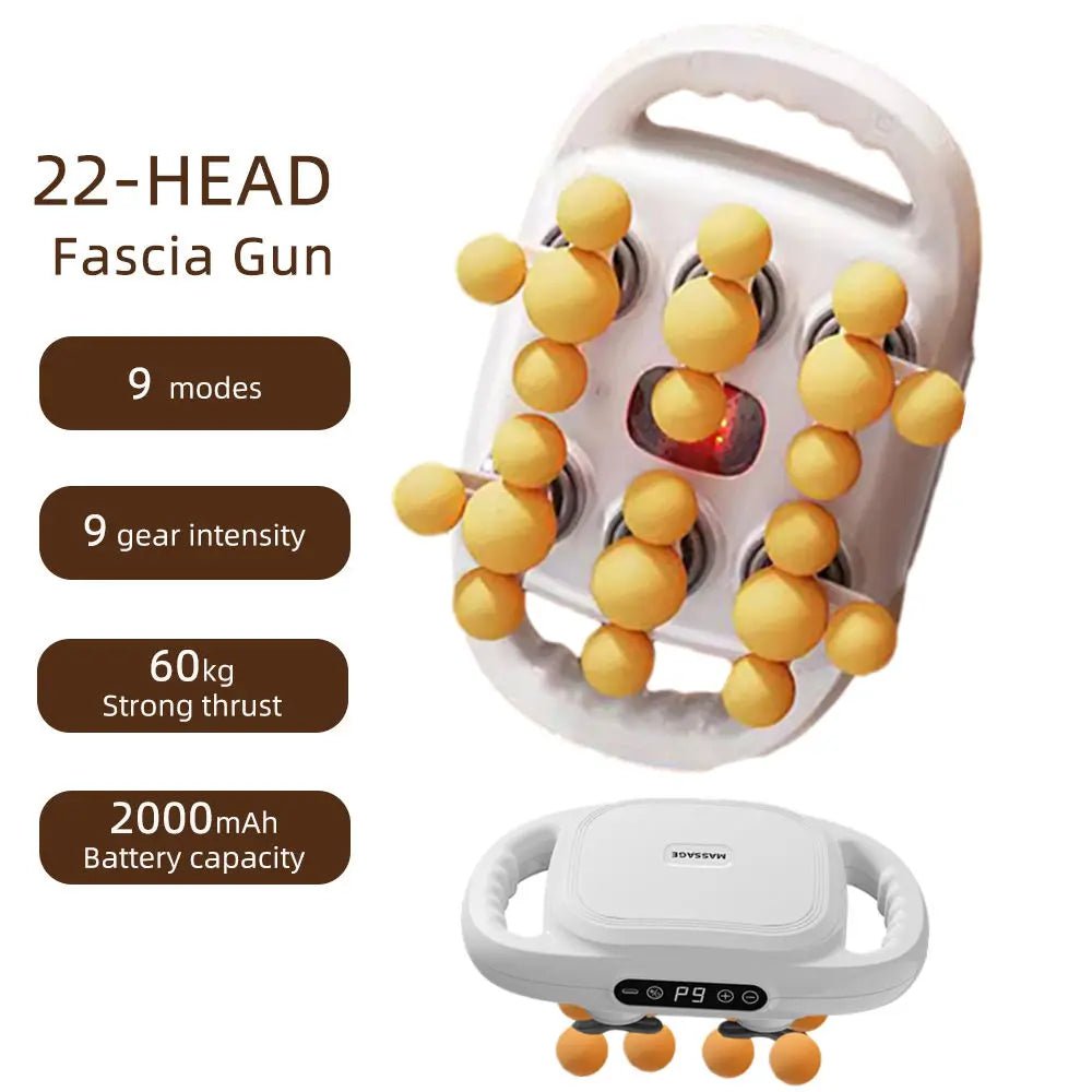 22 - Head Fascia Gun High - Frequency Vibration Body Massage Gun Back and Waist Massager Neck Shoulder Massager Muscle masajeador - Friendly Smart Shopping