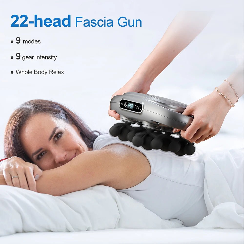 22 - Head Fascia Gun High - Frequency Vibration Body Massage Gun Back and Waist Massager Neck Shoulder Massager Muscle masajeador - Friendly Smart Shopping