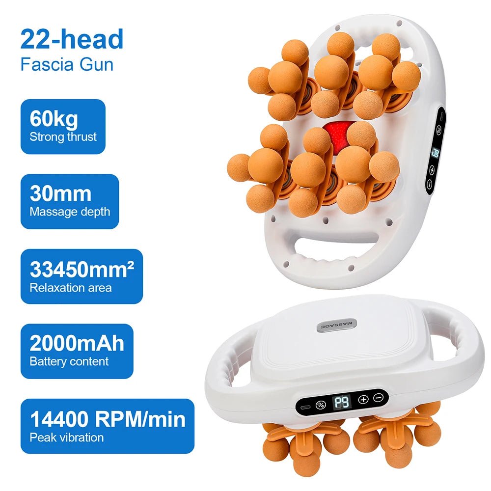 22 - Head Fascia Gun High - Frequency Vibration Body Massage Gun Back and Waist Massager Neck Shoulder Massager Muscle masajeador - Friendly Smart Shopping
