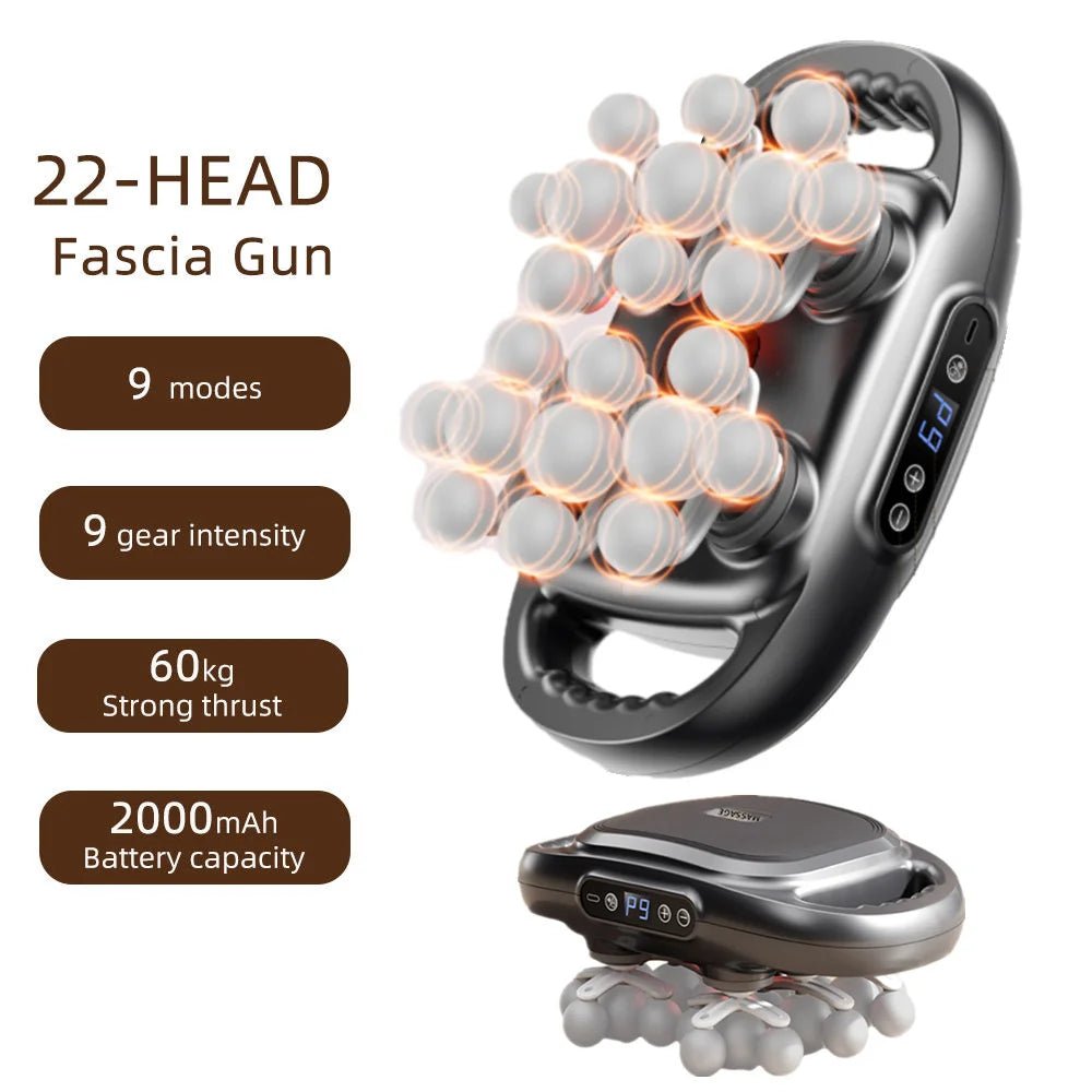 22 - Head Fascia Gun High - Frequency Vibration Body Massage Gun Back and Waist Massager Neck Shoulder Massager Muscle masajeador - Friendly Smart Shopping
