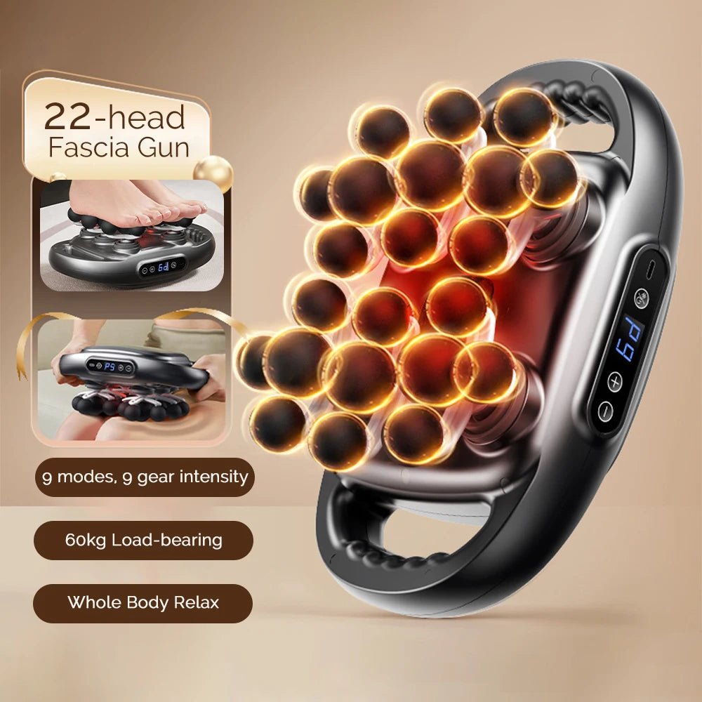 22 - Head Fascia Gun High - Frequency Vibration Body Massage Gun Back and Waist Massager Neck Shoulder Massager Muscle masajeador - Friendly Smart Shopping