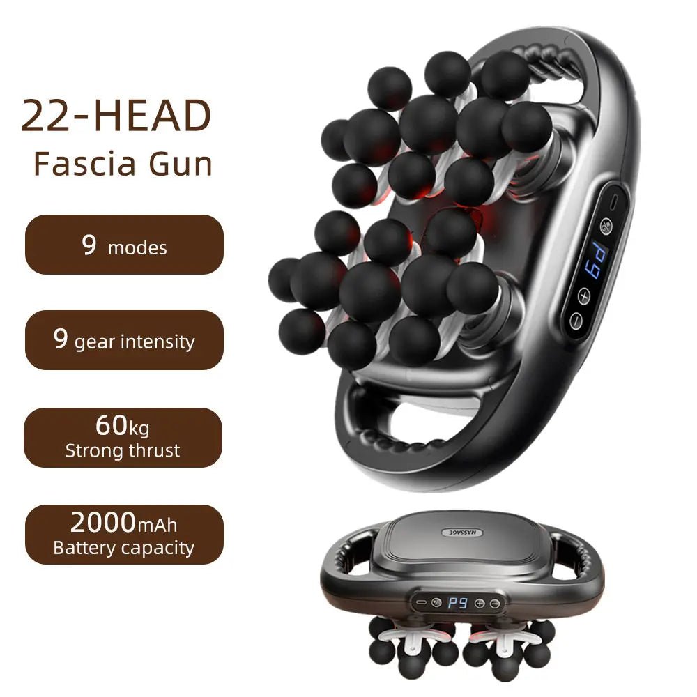22 - Head Fascia Gun High - Frequency Vibration Body Massage Gun Back and Waist Massager Neck Shoulder Massager Muscle masajeador - Friendly Smart Shopping