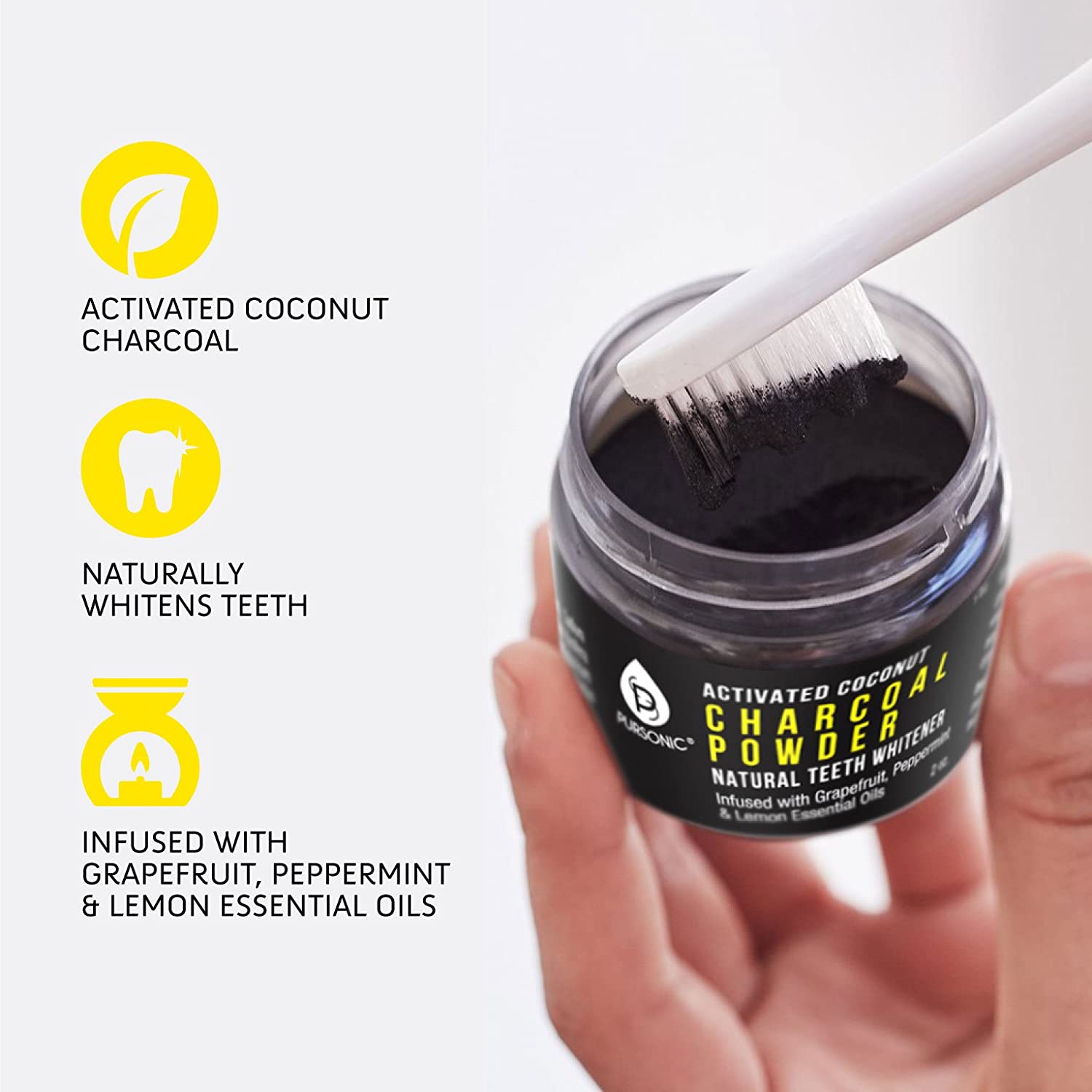 Activated Coconut Charcoal Powder Natural Teeth Whitener - Friendly Smart Shopping
