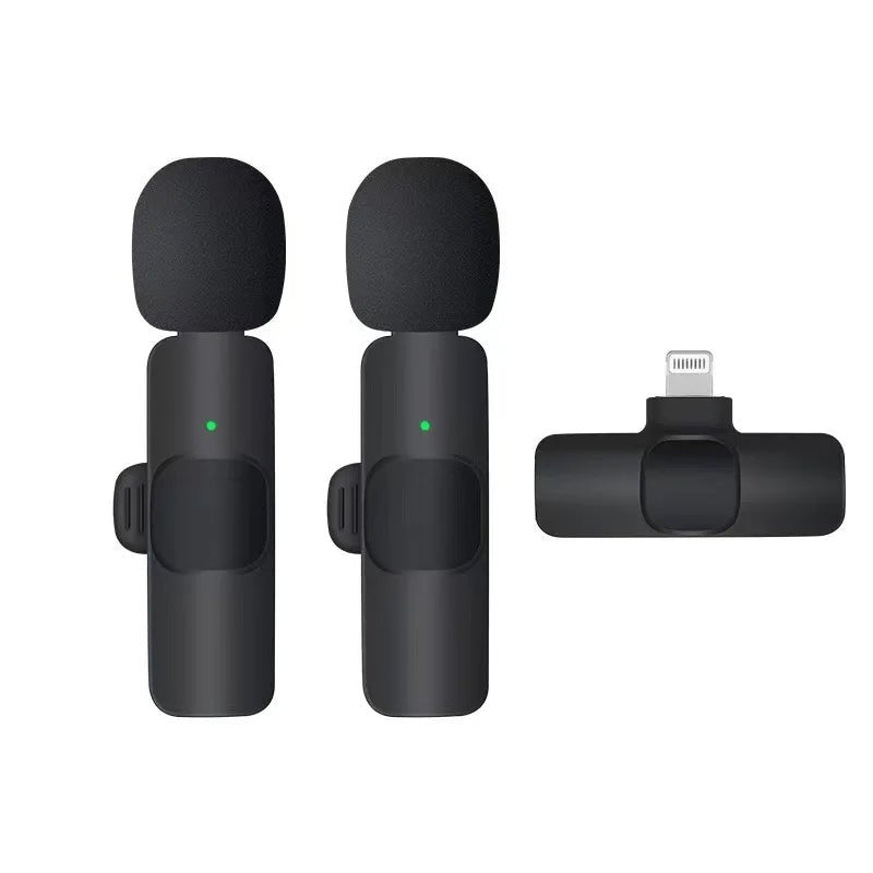 Basix 2.4G Wireless Lavalier Microphone Portable Audio Video Recording Mini Mic for iPhone Android Live Broadcast Gaming Phone - Friendly Smart Shopping