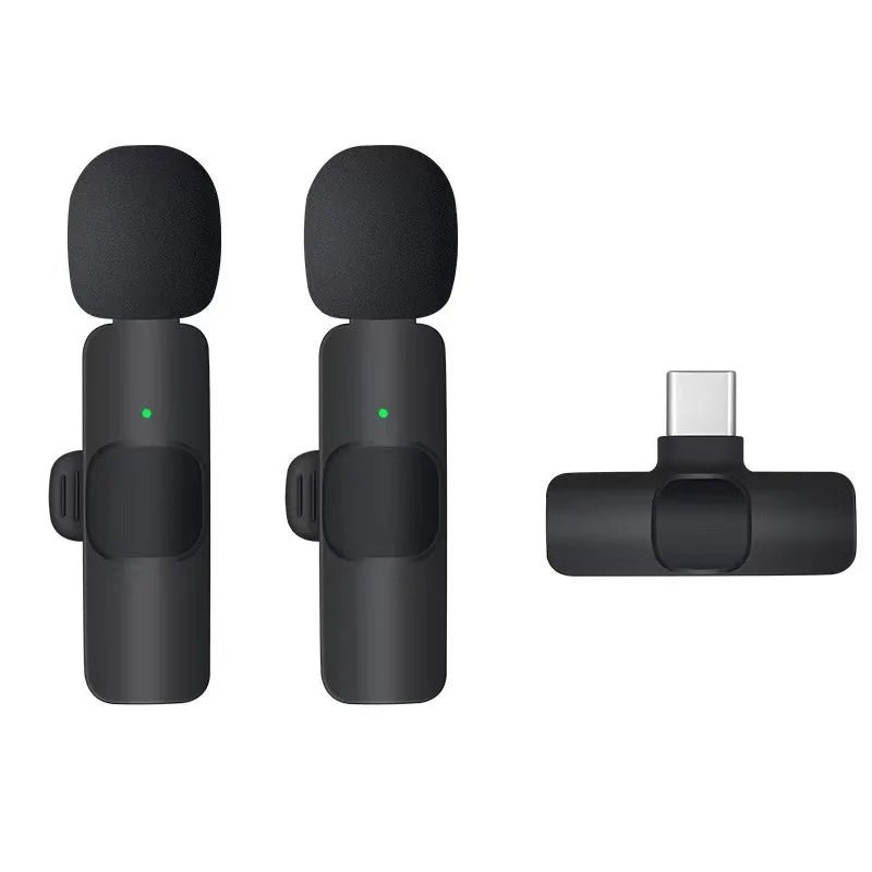 Basix 2.4G Wireless Lavalier Microphone Portable Audio Video Recording Mini Mic for iPhone Android Live Broadcast Gaming Phone - Friendly Smart Shopping