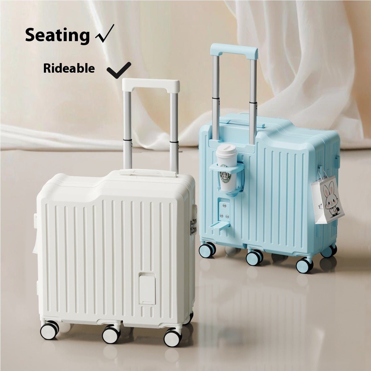 Fashion Personality Small Sitting Trolley Case - Friendly Smart Shopping