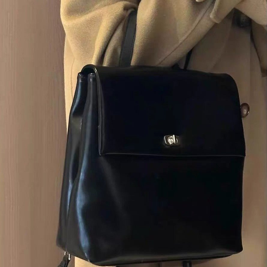 Korean Style Retro High - grade Oil Wax Leather Backpack - Friendly Smart Shopping