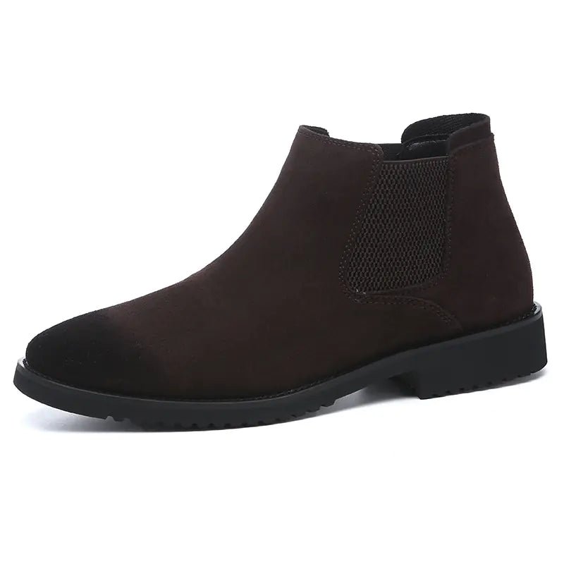 Men's High - Top Leather Chelsea Ankle Boots - Friendly Smart Shopping