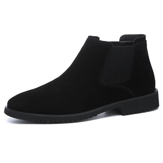 Men's High - Top Leather Chelsea Ankle Boots - Friendly Smart Shopping