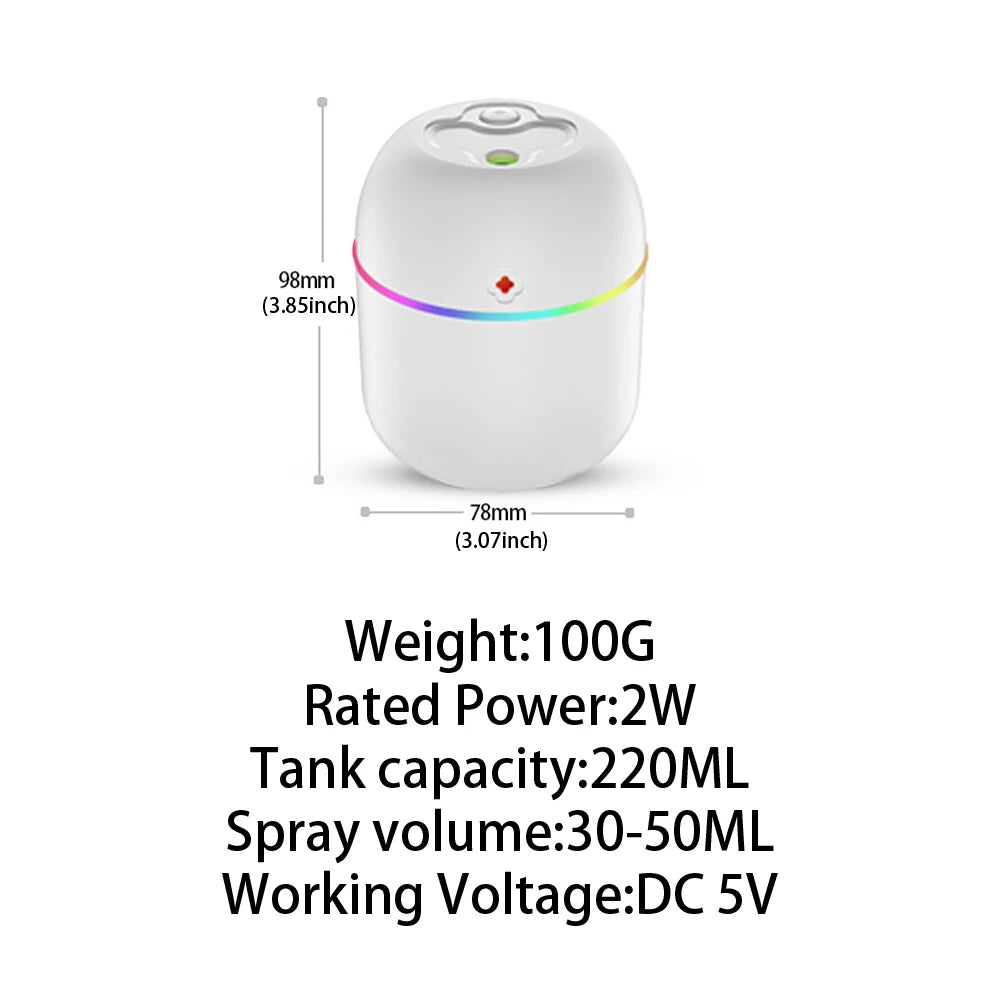 Mini Portable Air Humidifier USB Atomizer Aroma Diffuser Desktop Indoor Household Mute Hydrating Air Atomization Humidifie - Friendly Smart Shopping