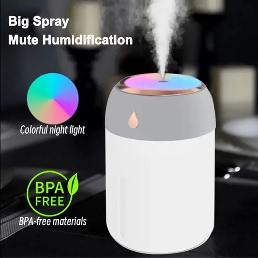 Portable Mini USB Air Humidifier Aroma Diffuser LED Cool Light 330ml Mist for Room Home Car Plant Purifier - Friendly Smart Shopping