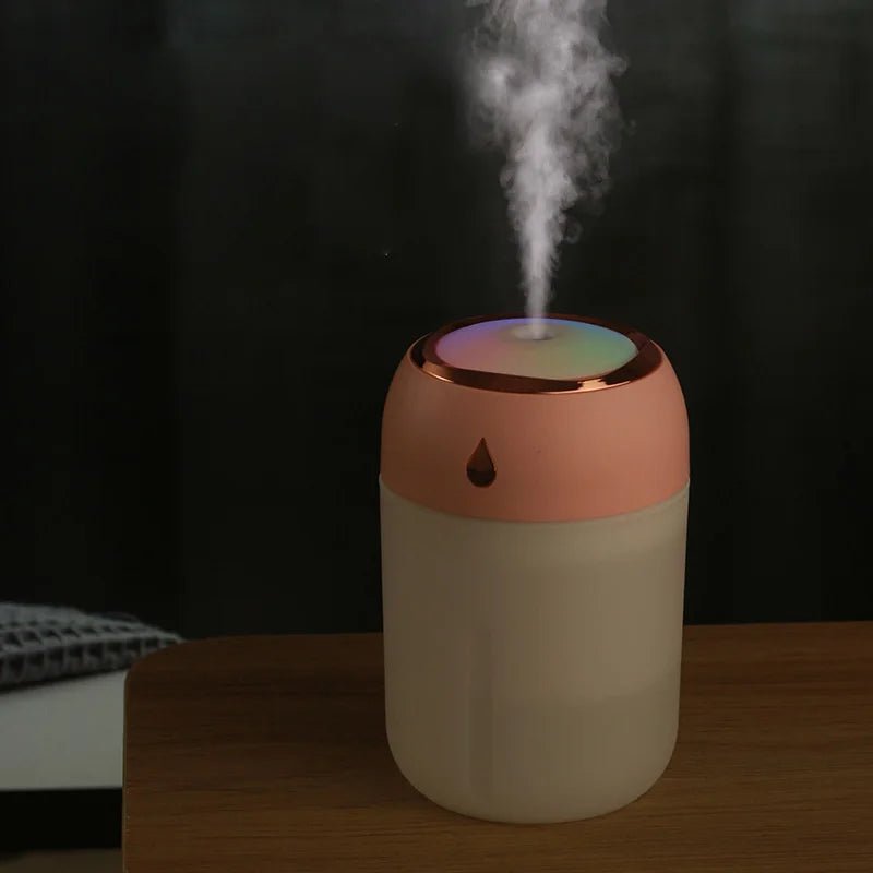 Portable Mini USB Air Humidifier Aroma Diffuser LED Cool Light 330ml Mist for Room Home Car Plant Purifier - Friendly Smart Shopping